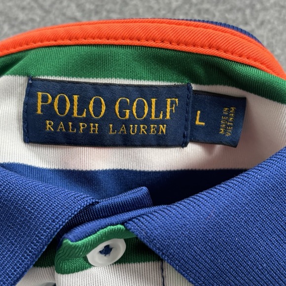 Polo Ralph Lauren ERIN HILLS L Mens Polo Shirt‎ Performance Golf Green Blue - Picture 10 of 13